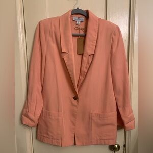 Vintage Sweetbriar peach blazer with unique button